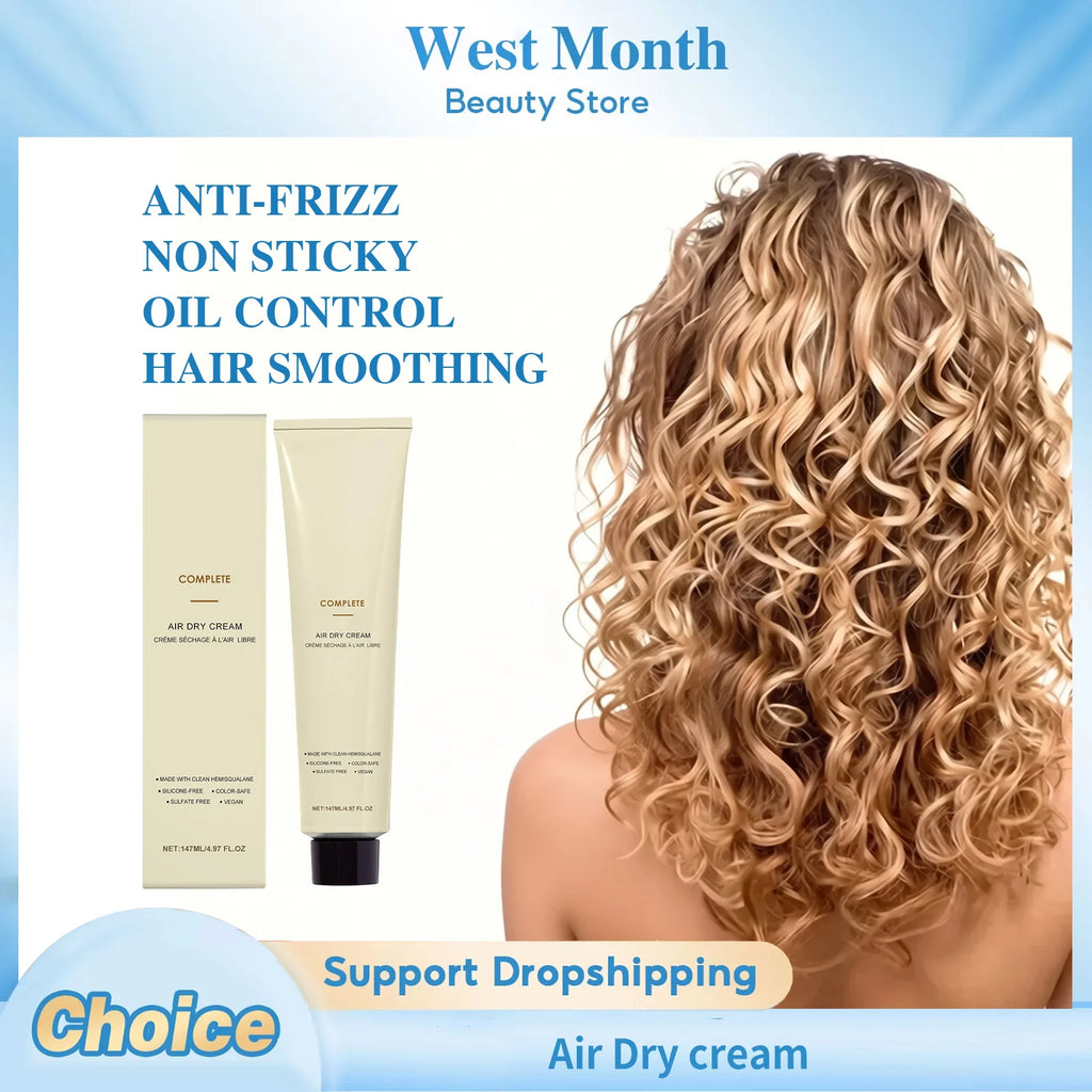 Air Dry Cream Non Greasy Anti-Frizz Oil Control Reduce Hair Tangles Hair Smoothing Increase Elasticity Curly Hair Styling Cream