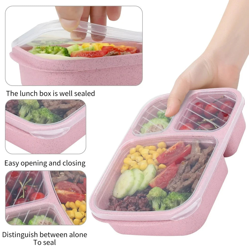 Separate Lunch Box Portable Bento Box Lunchbox Leakproof Food Container Microwave Oven Dinnerware for Kids School Adult Office