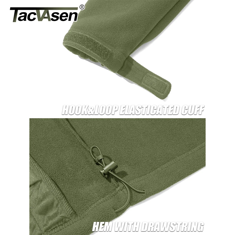 TACVASEN Full Zip Up Fleece Jacket Mens Thermal Warm Workout Jacket Outdoor Trekking Hiking Jackets Camping Coat Windbreaker