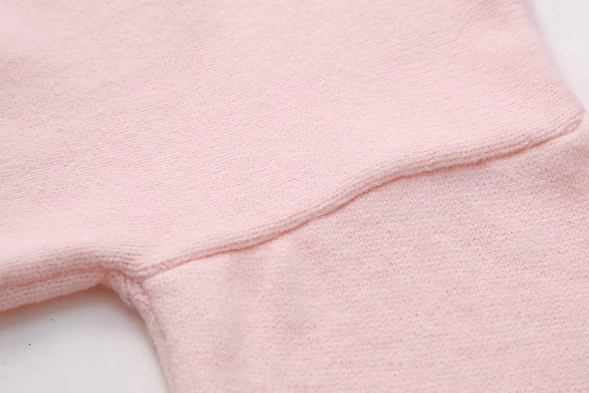 Women's Pink Knitted Sweater Cozy Long Sleeve Large Size Pull Knitwears Pullovers Cute Core Top White Fall 2025 New Streetwear