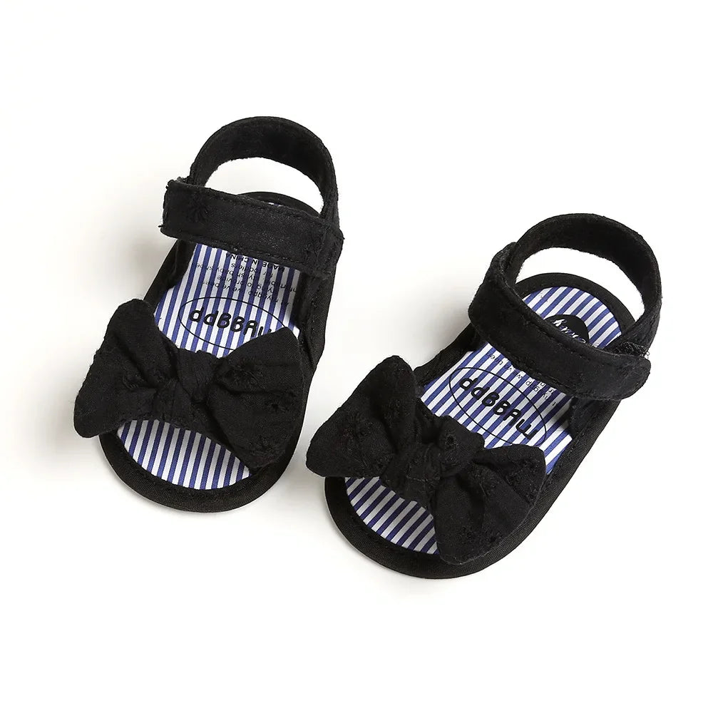 Baby Summer Beach Sandals with Butterfly Bow 0-18 Months Neonatal Casual Shoes Fashionable Indoor and Outdoor Flat Shoes