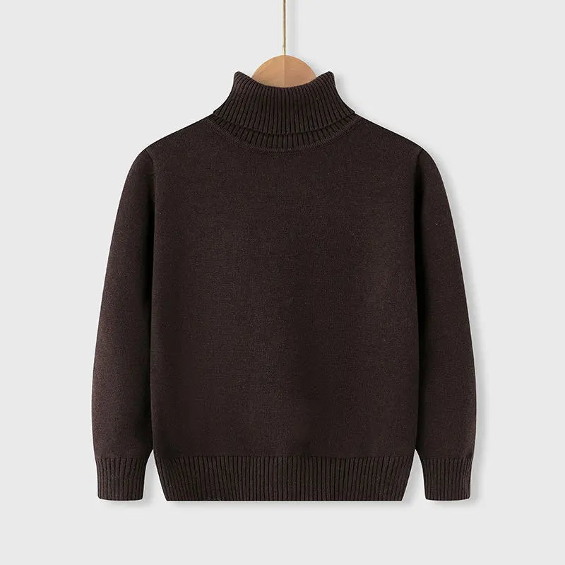 New Autumn Winter Children's Cotton Sweater Full Sleeve Turtleneck Knitwear Baby Boys Girls Clothing Warm Soft Jumper Pullovers