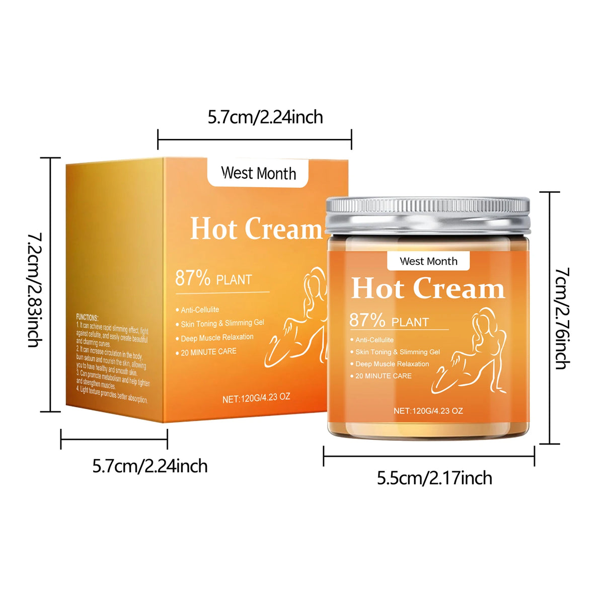 West Month Body Cream Skin Moisturizing Massage Care Firming Arm Concave Revealing Lightweight Body Care Cream