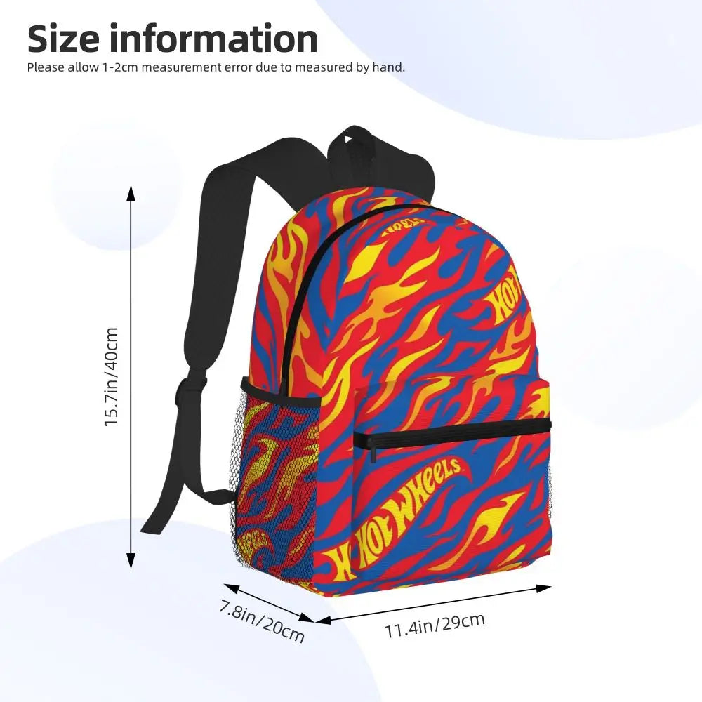 Hot Wheels Race Student Backpack School Bag Hiking Travel Daypack for Men Women Bookbag Shoulder Bags