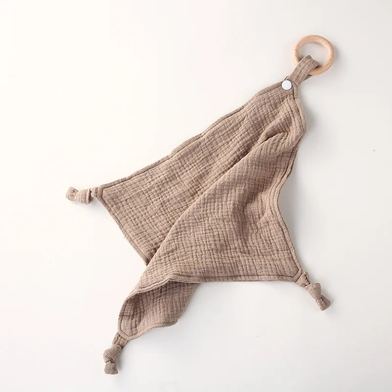 Wooden Drool Bib Ons Baby Saliva Towel Soft Cotton Baby Burp Cloth Kindergarten Handkerchief Newborn Washcloth Nursing Towel