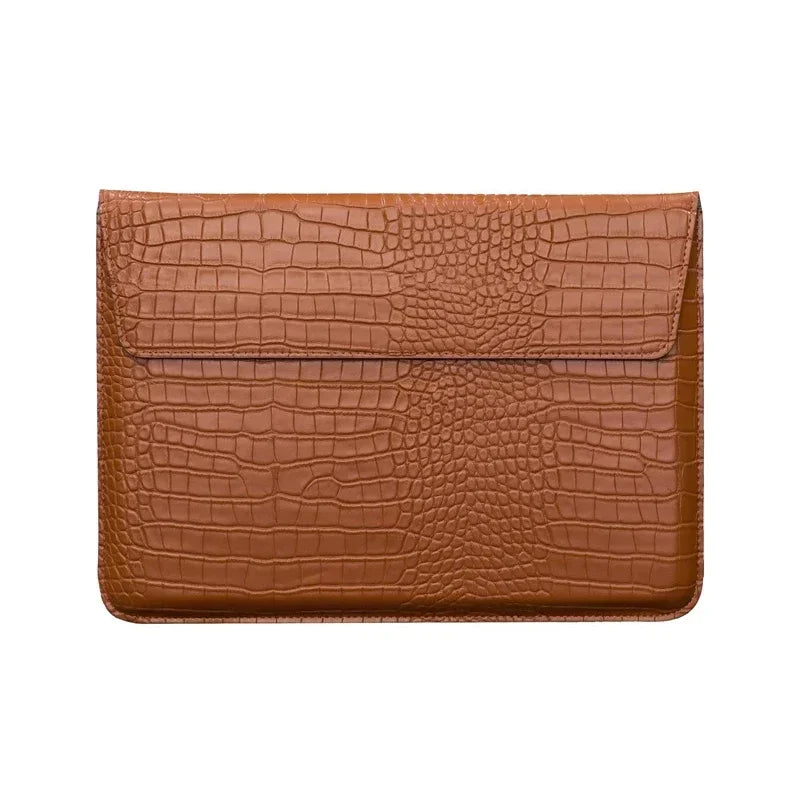 Textured PU Leather Flip Laptop Sleeve for 11–16-Inch Laptops