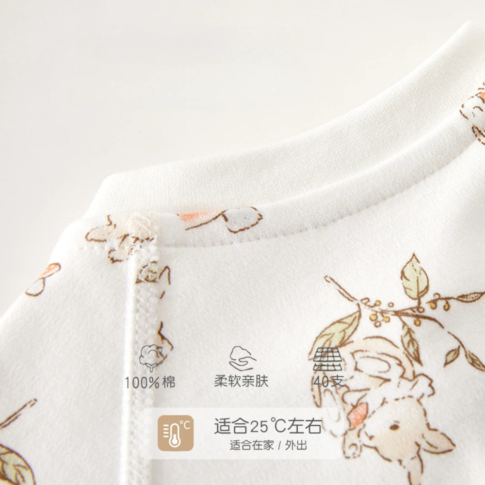 AYNIGIELL Spring Autumn 0-12Months Baby Rompers Newborn Girls Boys 100%Cotton Clothes of Long Seeve Infant Clothing Pajamas