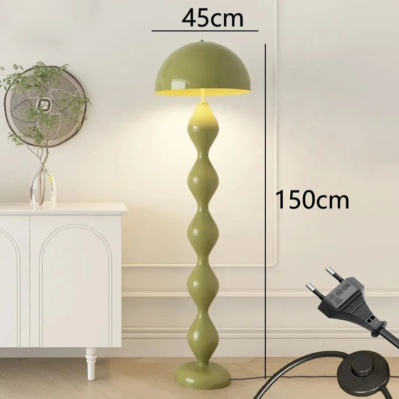 Black Iron Floor Lamp Mushroom Lamp Stand for Bedroom Bedside Sofa Corner Home Decoration Living Room Smooth Color Floor Light
