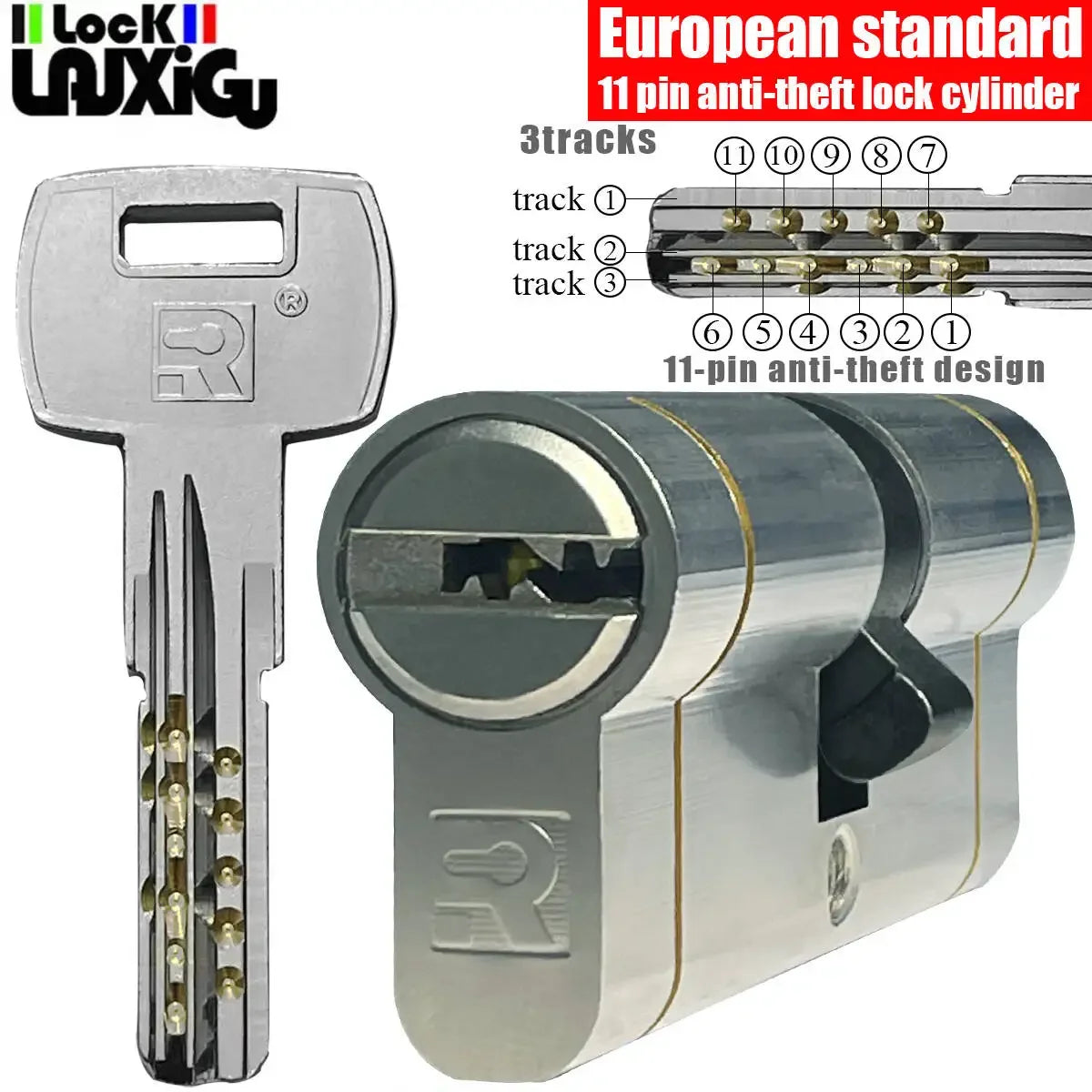 European standard high quality Cylinder door，11-pin anti-theft cylinder door  Entry door lock Cylinders for locks Entrance doors