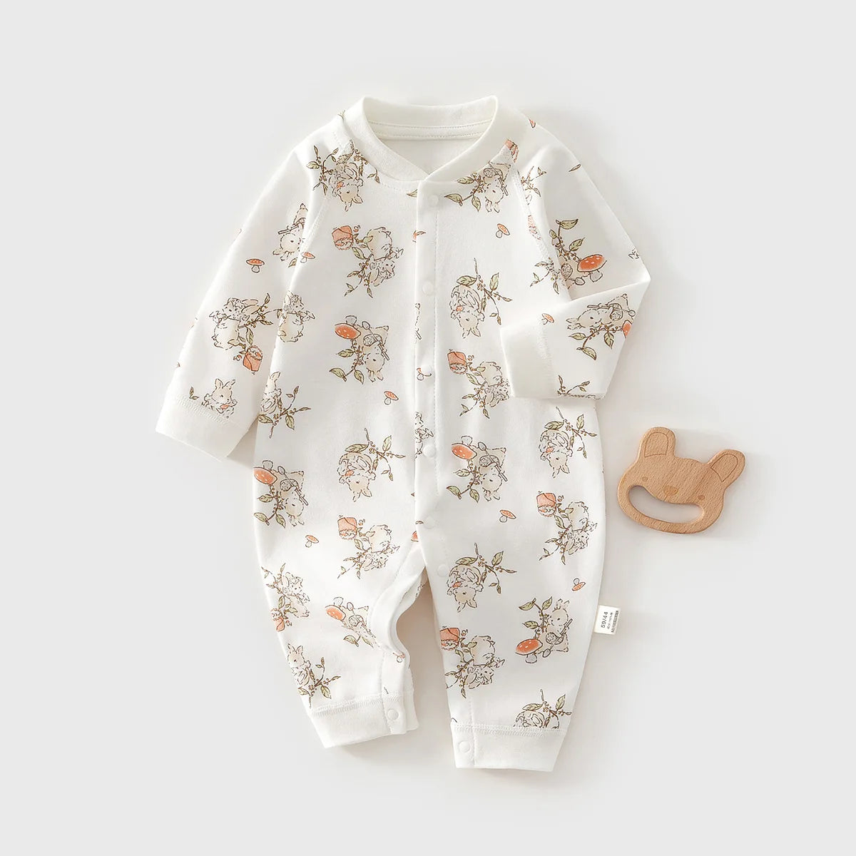 AYNIGIELL Spring Autumn 0-12Months Baby Rompers Newborn Girls Boys 100%Cotton Clothes of Long Seeve Infant Clothing Pajamas