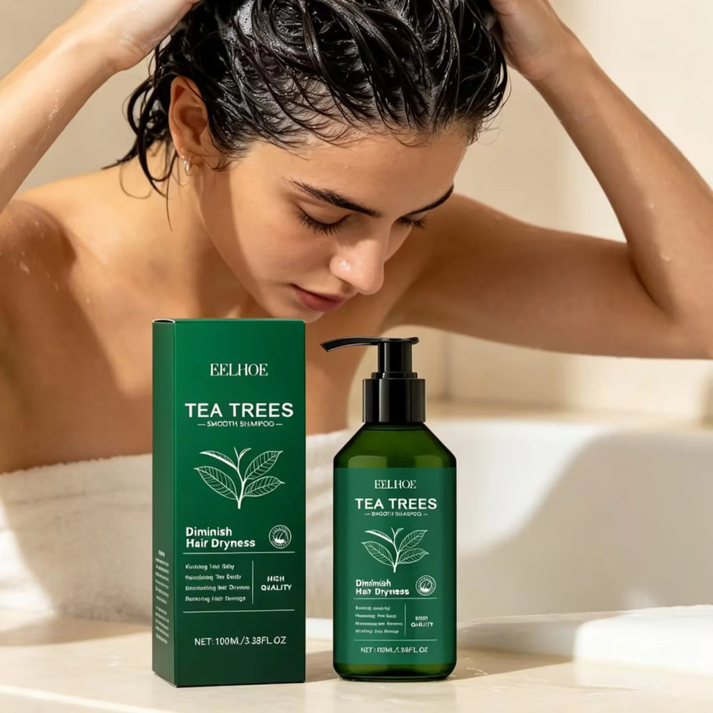 EELHOE Tea Tree Shampoo Repair Damaged Long Lasting Moisturizing Oil Control Dandruff Removal Gentle Cleansing Hair Care Shampoo