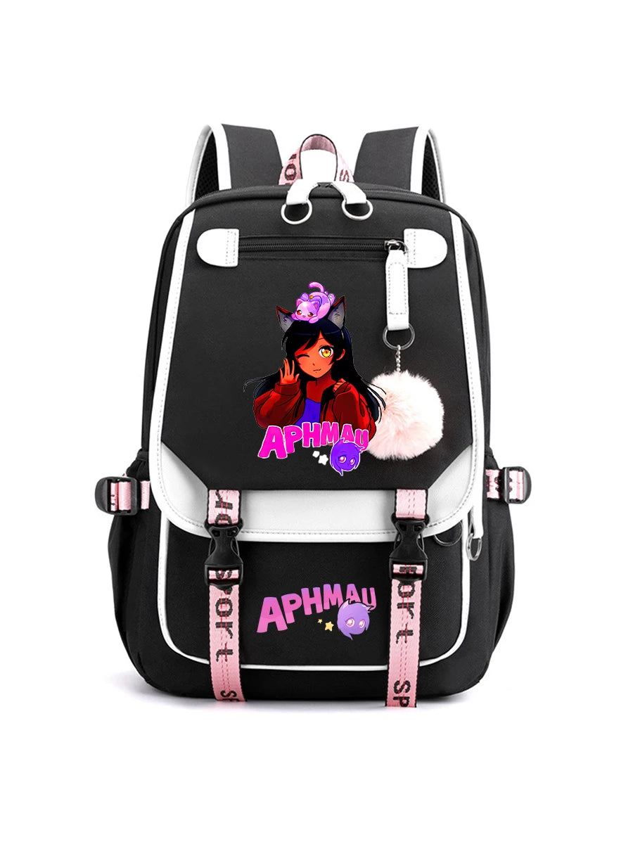 Aphmau Anime Backpack for Teenager Back To School Bookbags Fashion Trend Student Laptop Bagpack
