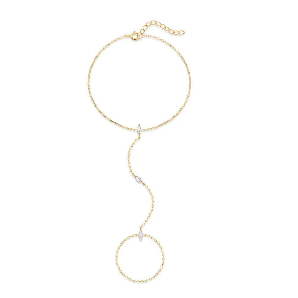 OEVAS Marquise Cut Moissanite Bracelets for Women S925 Silver Lab Diamonds Bracelets Fashion Ring Chain Fine Jewelry Wholesale