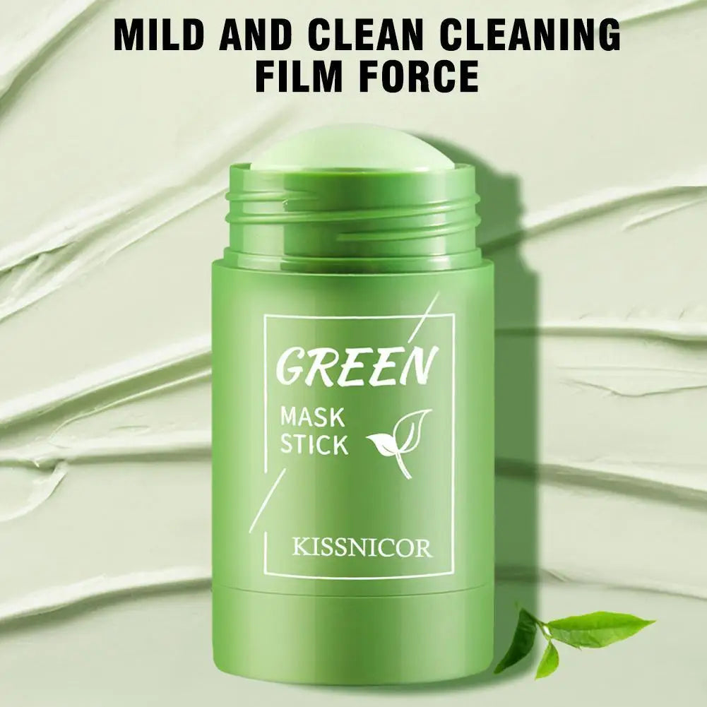 Face Clean Mask Green Tea Cleansing Stick Mask Shrink Pores Deep Blackhead Remover Facial Cleansing Moisturizing Mask 40g