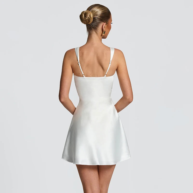 Women Sexy Solid Pleated Strapless Dress Lady Chic Off-shoulder Backless High Waist Split Dresses 2026 Summer Evening Party Gown