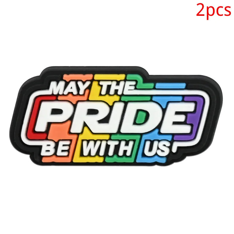 New rainbow shoe charm hole shoe accessories DIY shoe accessories PVC soft rubber shoe buckle jewelry spot wholesale