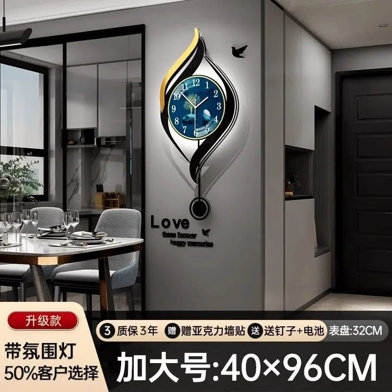 Chinese Style Xenomorph Wall Clock Modern Creative Luxury Metal Art Decor Silent Wall Watch For Living Room Study Home Decor