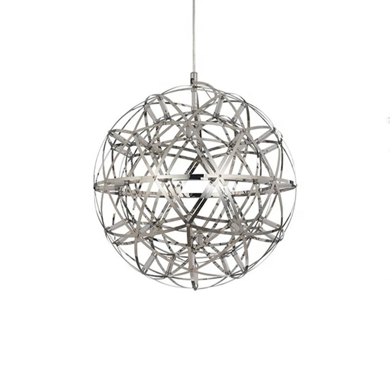 Modern Stainless Steel Spark Ball LED Pendant Light Dimmable Firework Dandelion Chandelier Loft Bar Bedroom Living Room Decor