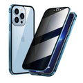 Magnetic Tempered Glass Privacy Metal Case For iphone 18 17 16 15 14 13 12 XR 11 ProMAX 16 E 360 Magnet Antispy Protective Cover