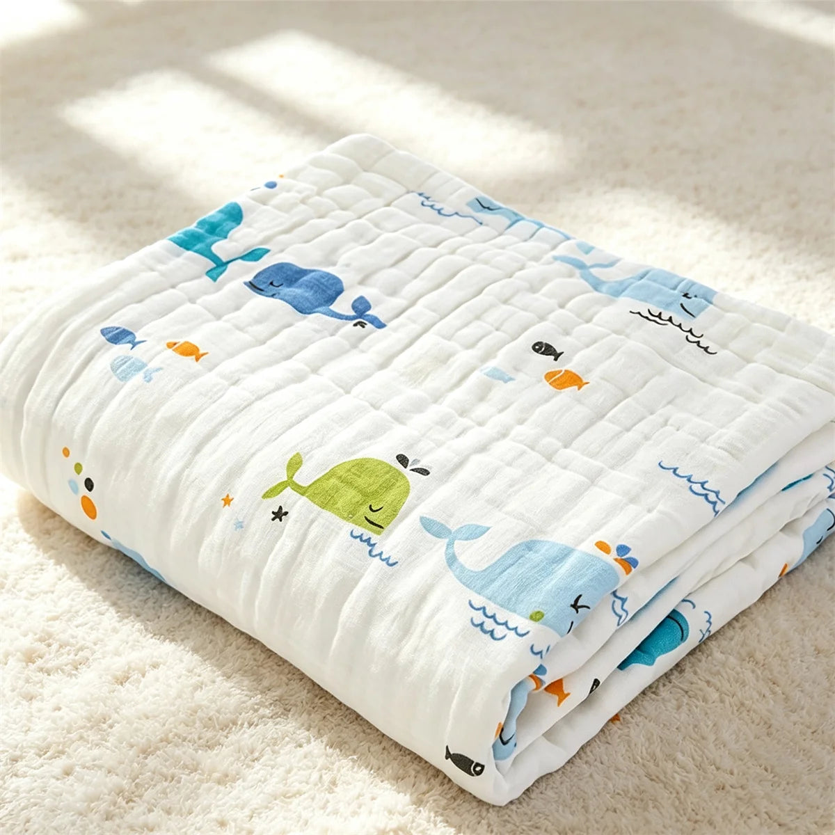 Baby Bath Towel Pure Cotton Gauze Absorbent Newborn Blanket Newborn Baby Shower Bag Children's Towel Soft