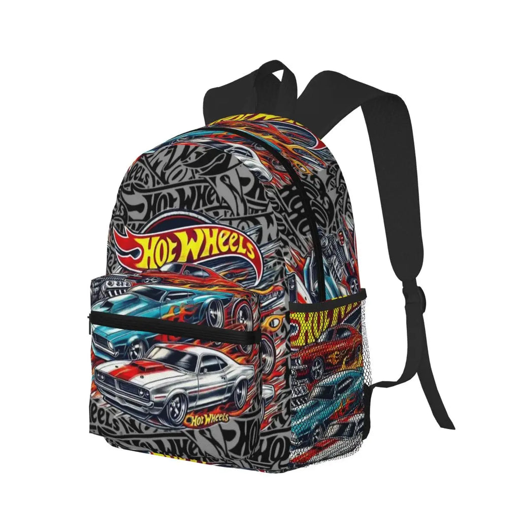 Hot Wheels Race Student Backpack School Bag Hiking Travel Daypack for Men Women Bookbag Shoulder Bags