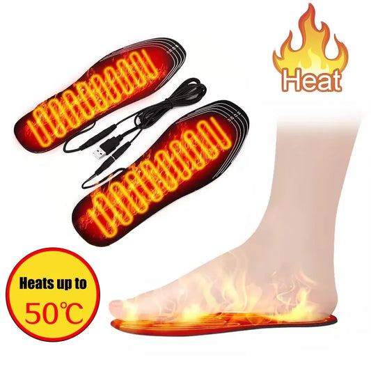 USB Heated Shoe Insoles for Women Winter Shoes Electric Heating Warm Insoles for Men Sneakers Thermal Pad Foot Warmer Sock Mat