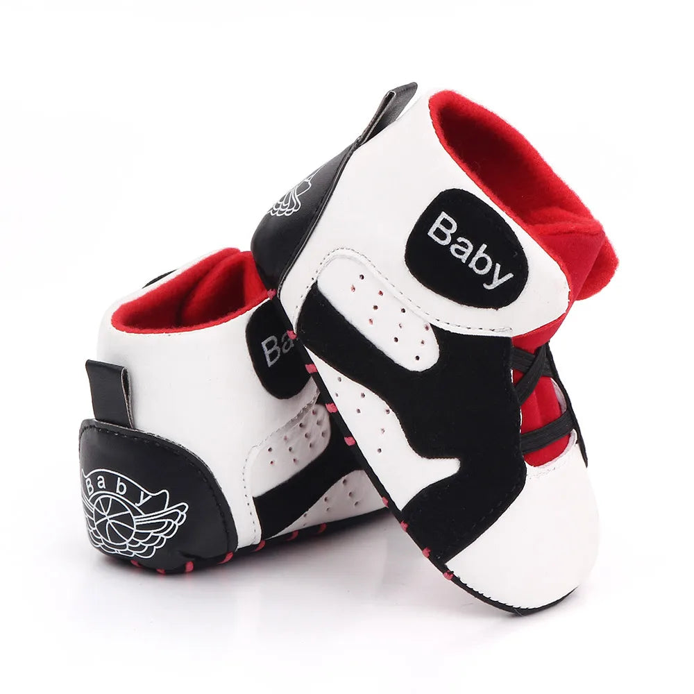 Meckior 2024 New Baby Boys Girls Sneakers Soft Bottom Non-slip Baby Soccer Basketball Sports Shoes First Walker Crib Shoes