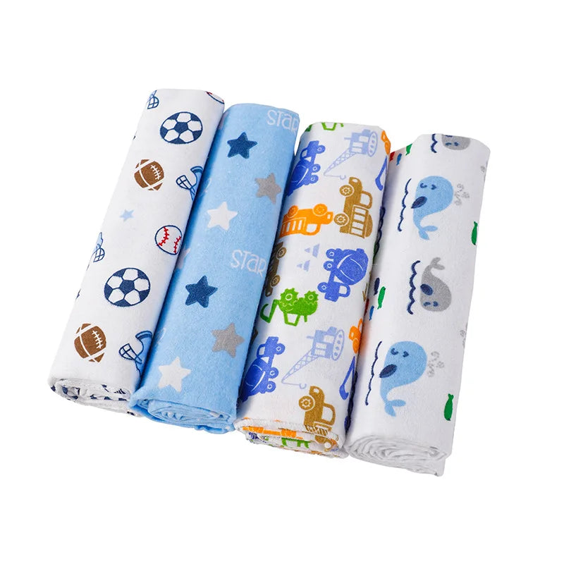 New Colors Cotton Baby Blanket Newborn 76x76cm Baby Bedsheet Supersoft Flannel Diapers New Born Blanket Swaddle 4pcs/pack