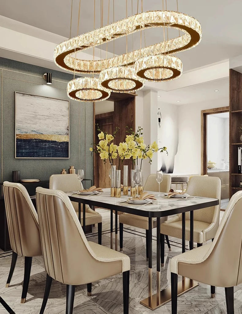 Home Decorationpendant Lights, Luxury Crystal Living Room Chandelier, Dining Room Pendant Lamp, Ceiling Light, Indoor Lighting