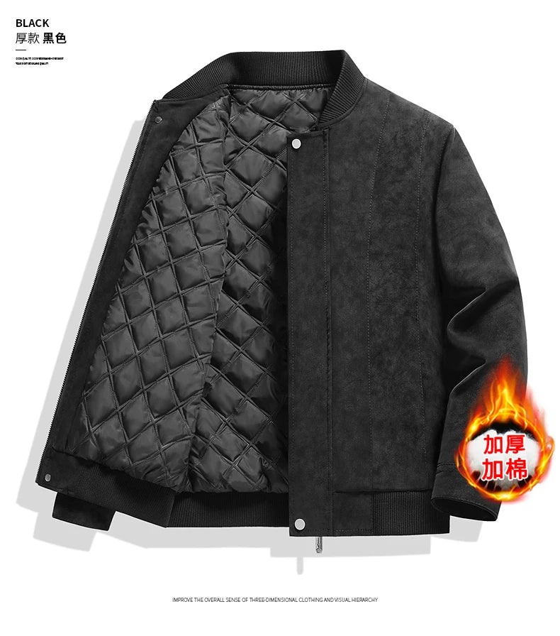 Leather Jacket Men Suede Coats Winter Windbreaker Oversized 6XL 7XL 8XL Plus Size Street Moto Autumn Brand Waterproof Softshell