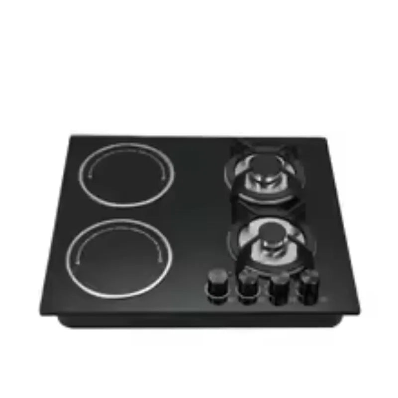 New Products Kitchen Appliances Glass Panel 4 Burners Hybrid Hob With Gas / Induction / Ceramic Burner
