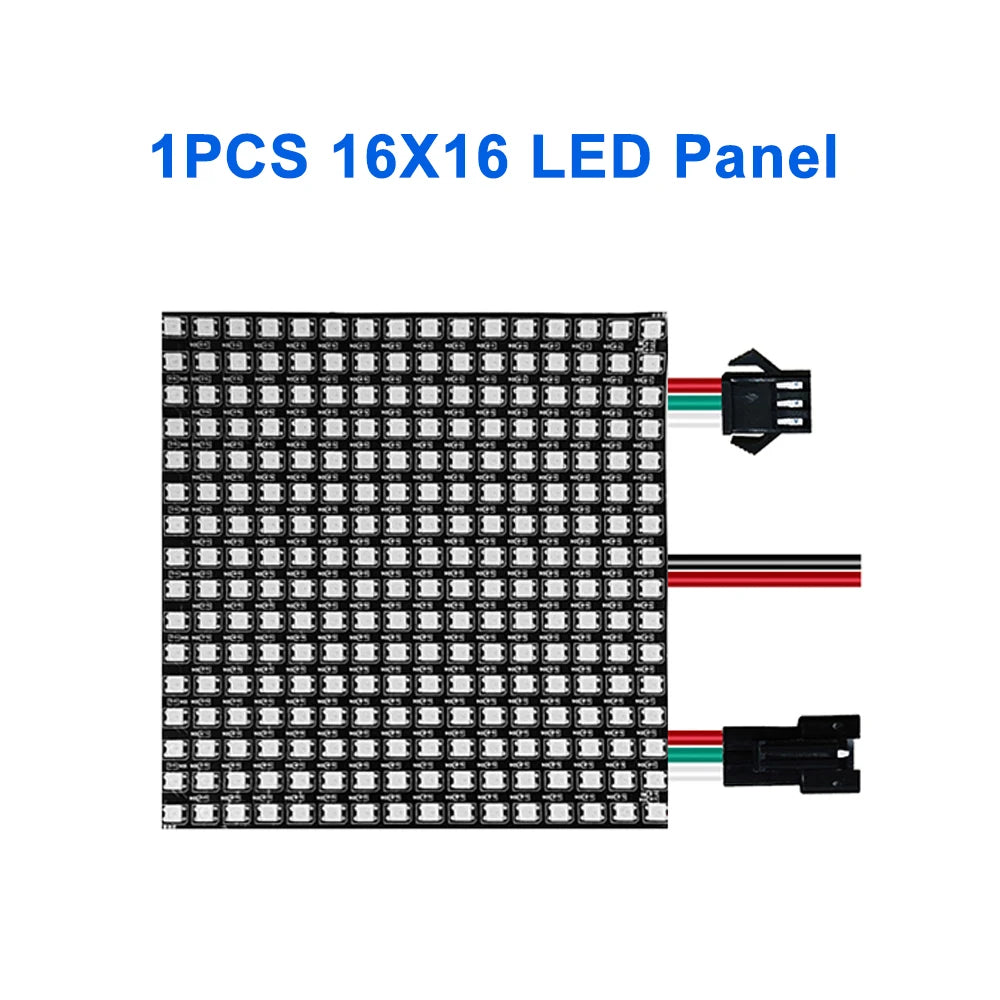 WS2812B Individually Addressable LED Panel Digital Flexible 5050 RGB Matrix Screen Module Light DC5V 8x8 16x16 8x32  64/256Pixel