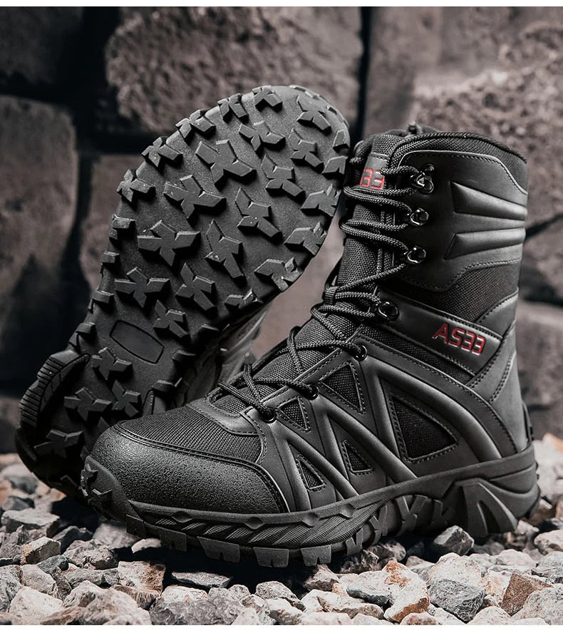 Men's High-Top Outdoor Boots Autumn Winter New Style Climbing Mountain Off-Road Tactical Boots Large Size Comfortable Shoes