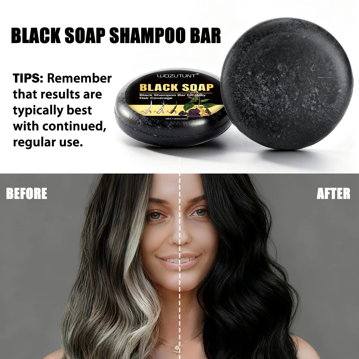 Natural Black Hair Shampoo Soap Ganoderma Polygonum Multiflorum Nourishing Gradually Repairing Gray Hair Herbal Hair Growth Soap