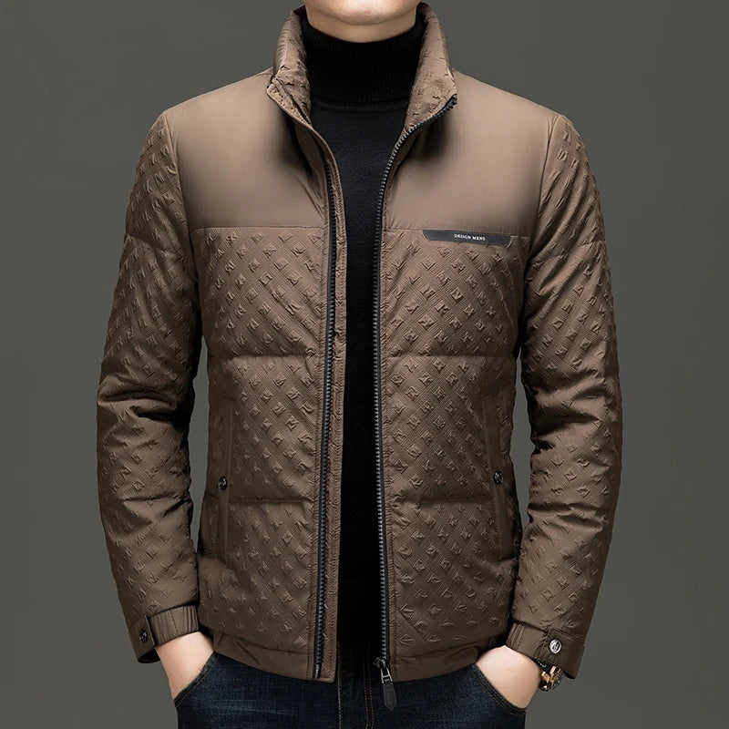 Winter New Men's Trendy Down Jacket Thickened Stand-up collar Duck Down Jacket short warm Coat