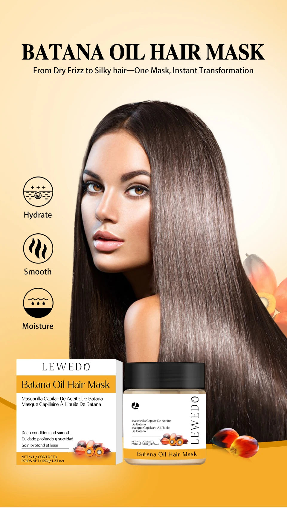 120g Batana Hair Mask Fast Hair Growth Oil Scalp Care Conditioner Batana Oil Anti Hair Loss Thicker Hair Serum Nourish Hair Root