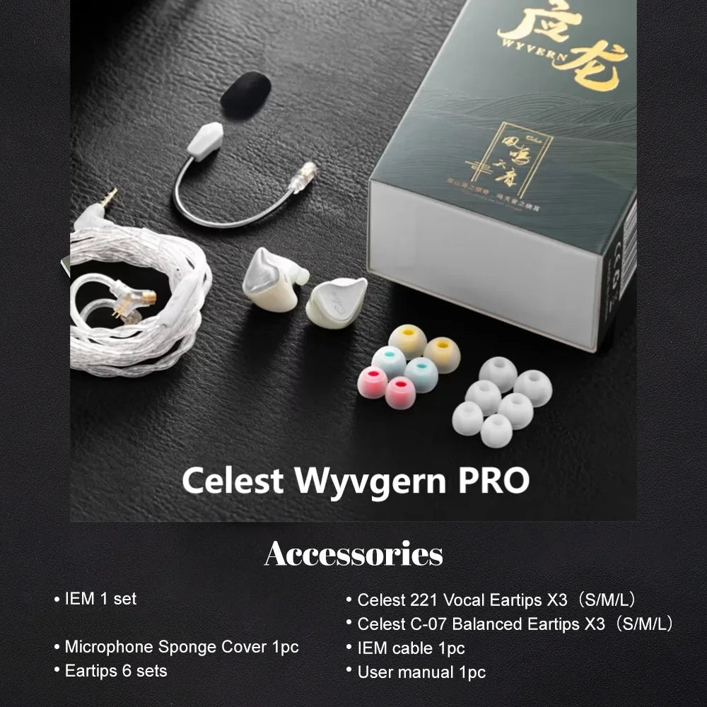 Kinera Celest Wyvern / Wyvern PRO / Wyvern Black 1DD In-Ear Earphone Dynamic Driver 0.78mm Wired HiFi Earbuds Gaming Mic