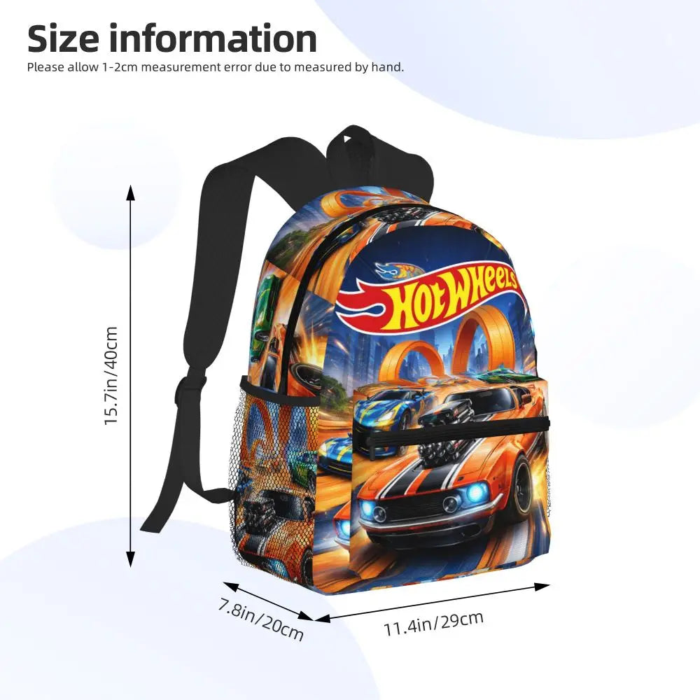 Hot Wheels Race Student Backpack School Bag Hiking Travel Daypack for Men Women Bookbag Shoulder Bags