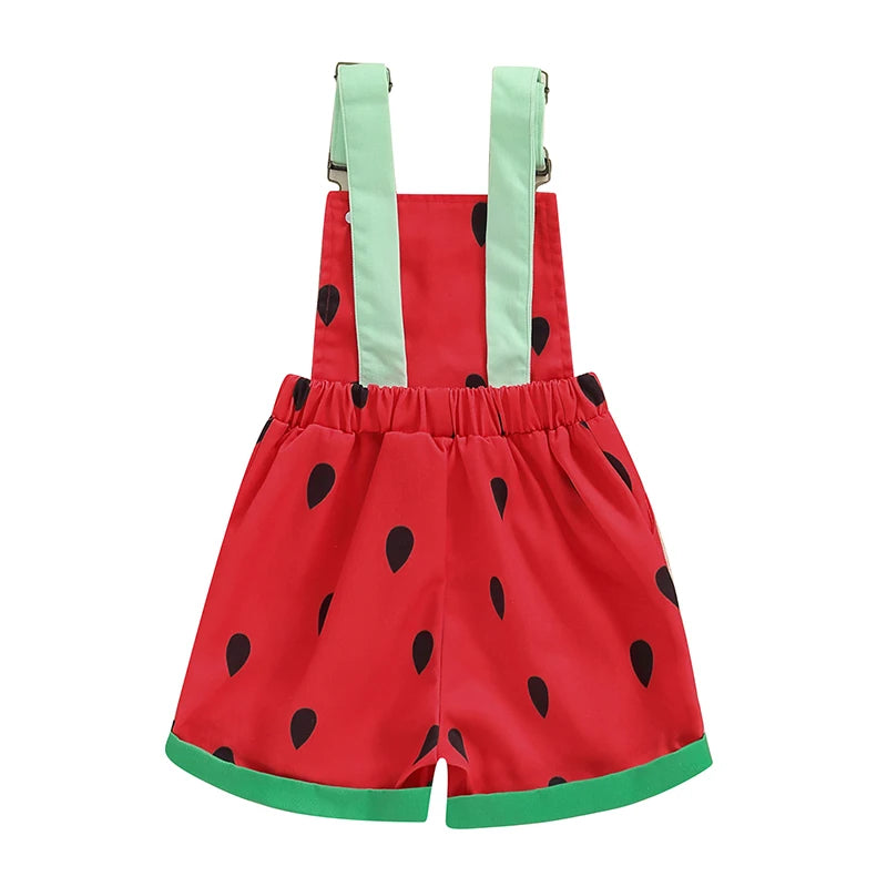 Citgeett Summer Kids Girl Watermelon Overalls Casual Shorts Jumpsuit Pockets Casual Clothes Suit