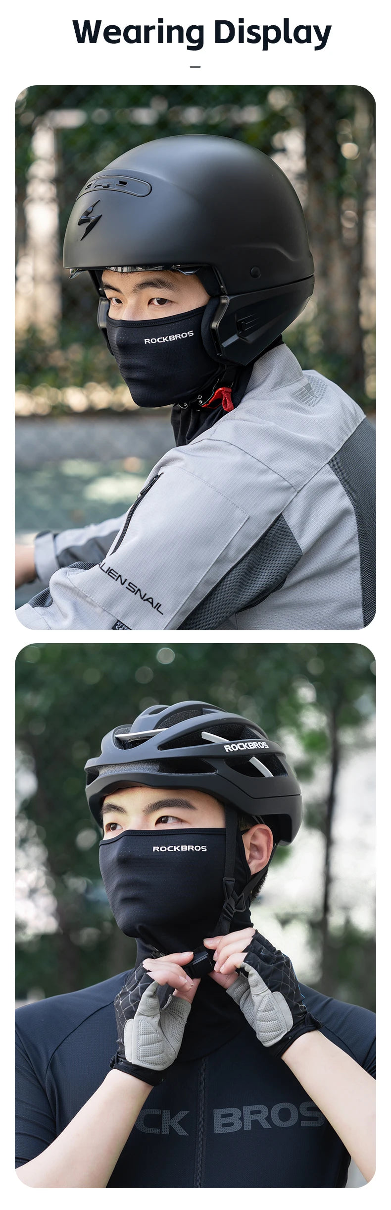 ROCKBROS Summer Ice Silk Cycling Face Mask Breathable Anti-UV  Bike Face Neck Cover Bandana MTB Road Sports Hanging Ear Scarf