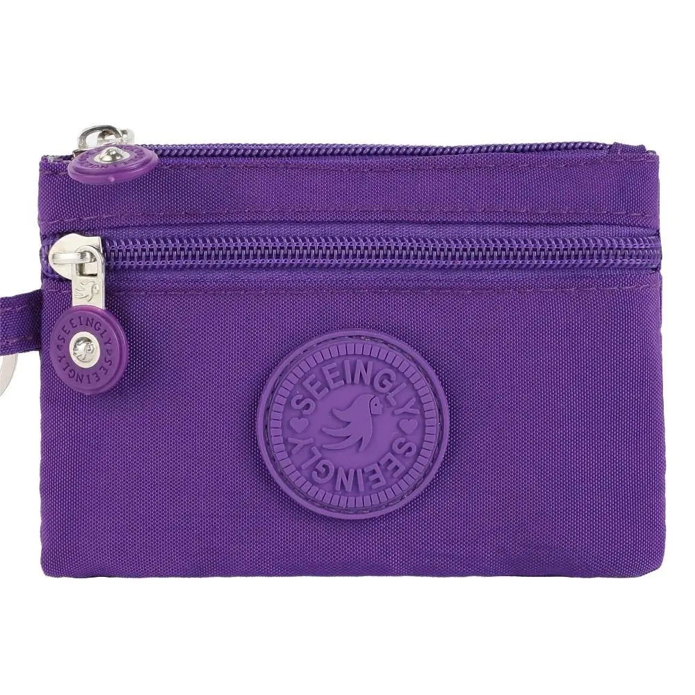 Durable Canvas Money Coin Purse Waterproof Wear-resistant Credit Card Holoder with Key Ring Wallet Money Bag Male Female