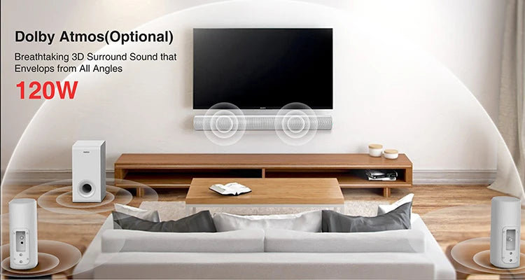 SE09 4.1 CH Surround Sound TV Speakers with Wired Subwoofer for Home Audio Systems