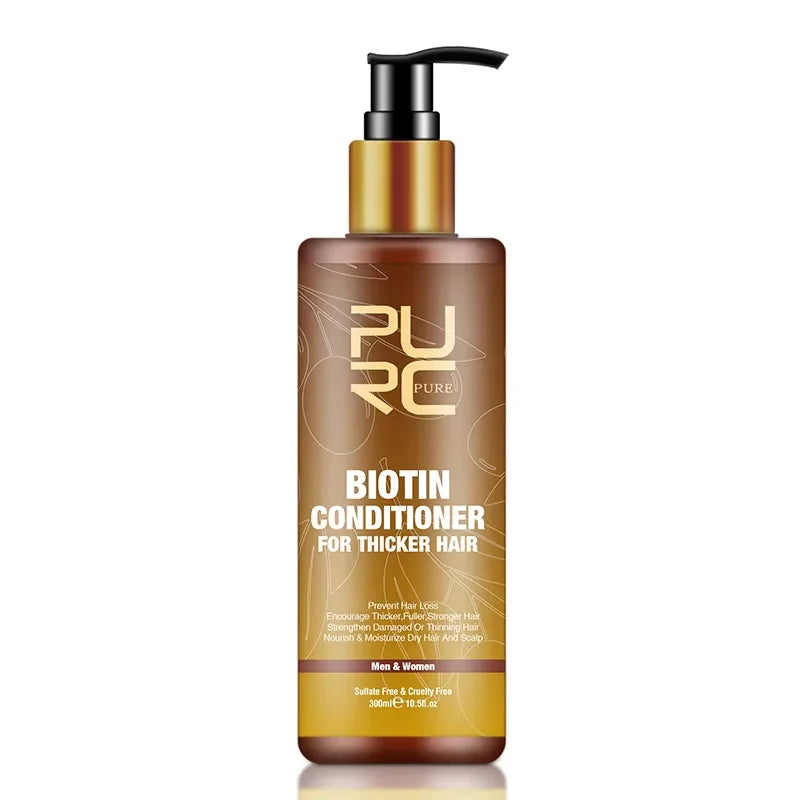 PURC Biotin Hair Growth Oil Shampoo Conditioner Sets Smoothing Anti-Hair Loss Scalp Treatment Hair Care Products for Men Women