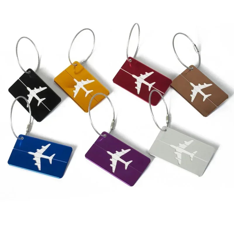 1PC Aluminium Alloy Luggage Tags Fashion Metal Women Men Travel Luggage Suitcase Address Name Label Holder Travel Accessories