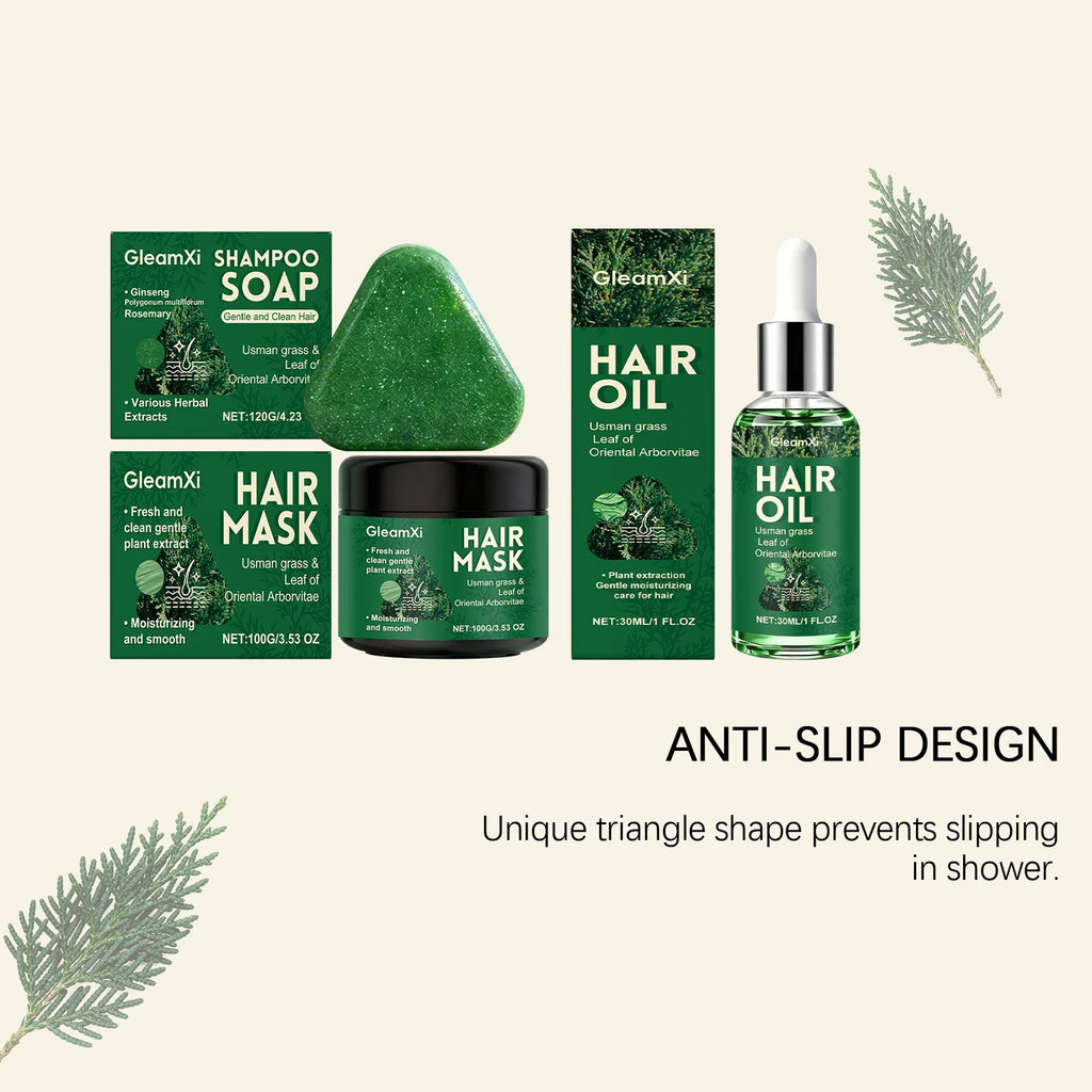 Usman Grass Shampoo Soap Hair Growth Oil Anti Loss Strengthen Hair Regrowth Nourish Improve Split End Repair Damaged Hair Mask