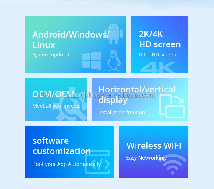32 43 49 55 Inch Wall Mount Android LCD Monitor Touch Screen Kiosk Indoor Advertising Video Player