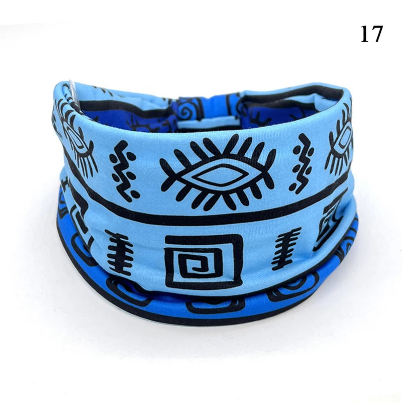 Bohemian Knot Turbans Yoga Elastic Head Wrap Women Fashion Vintage Elastic Hair Band Lady Wide Headbands Female Hair Accessories