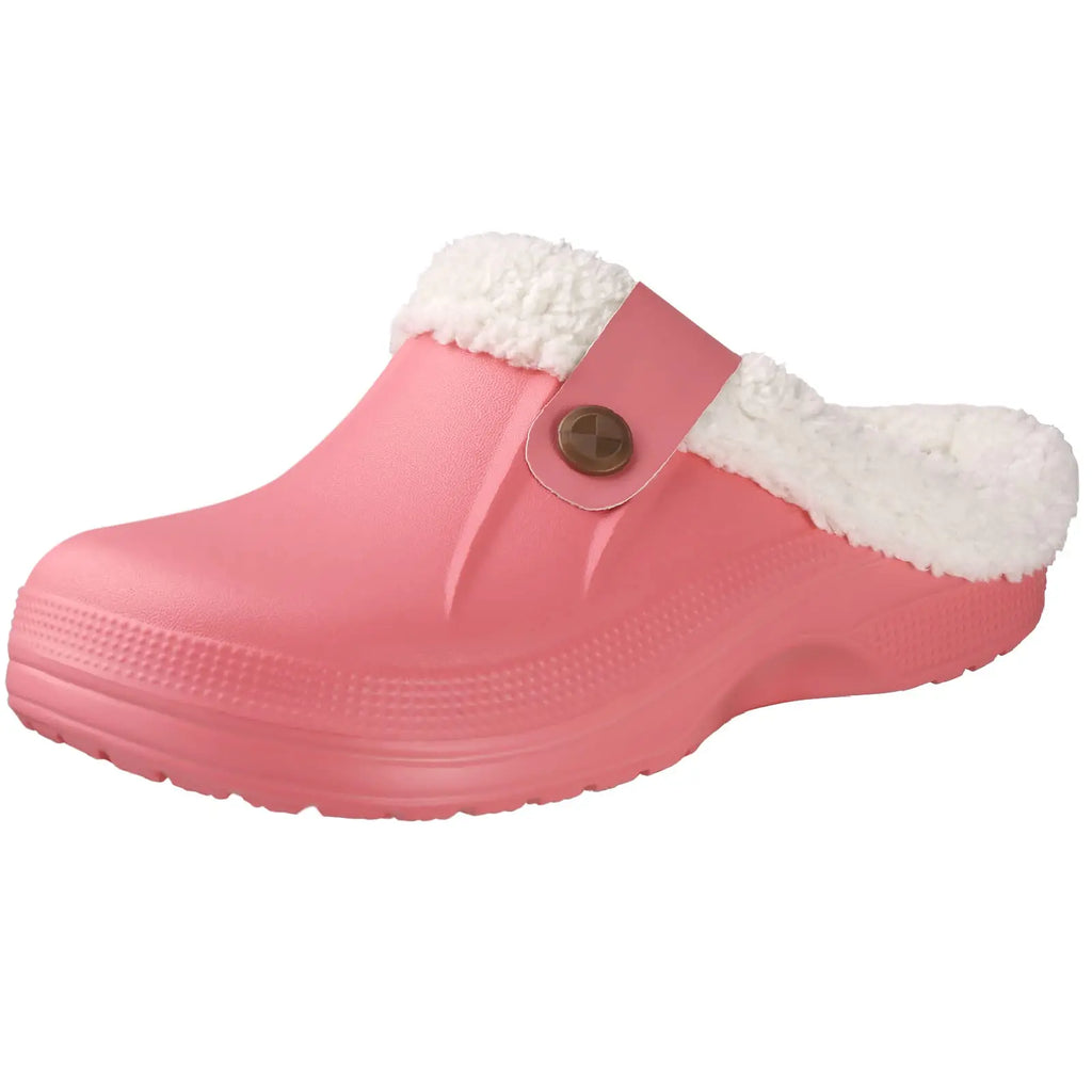 Evshine Warm Winter Man Slippers Antislip Waterproof Men Slippers Warm Comfy Clogs Fuzzy Fur Shoes Classic Plush Bedroom Slipper