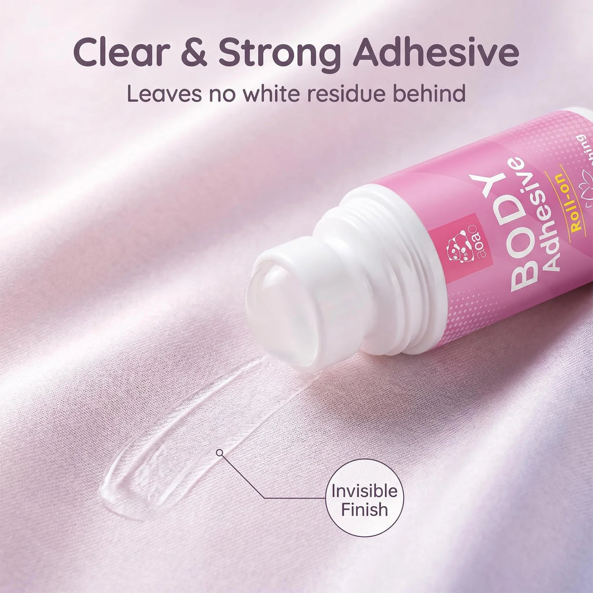 Liquid body adhesive roll-on glue for strapless dresses and work shirts, all-day adhesion — sweat-proof and quick-drying.