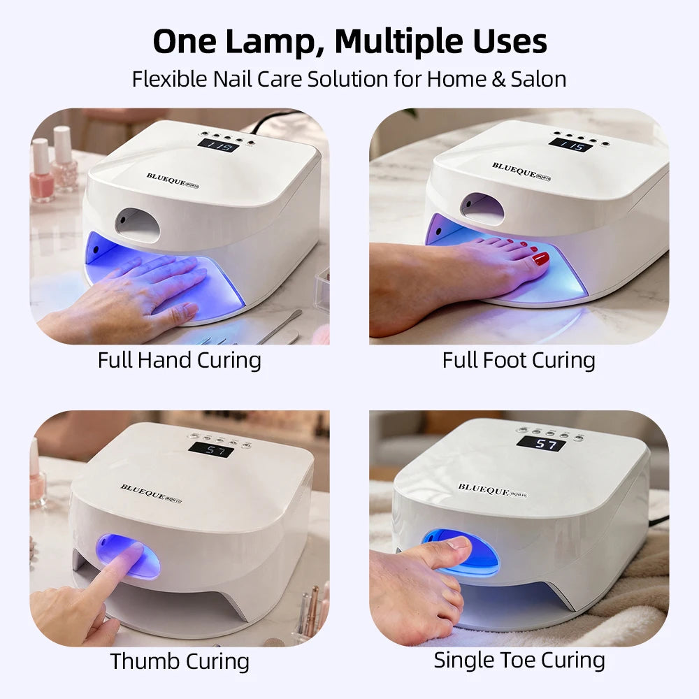 2 IN 1 Nail Dryer Full Hand Thumb Dual Lamp Single Toe Single Finger Gel Nail Curing Lamp Hand Fast Drying LED Light Nail Dryer